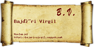 Bajári Virgil névjegykártya